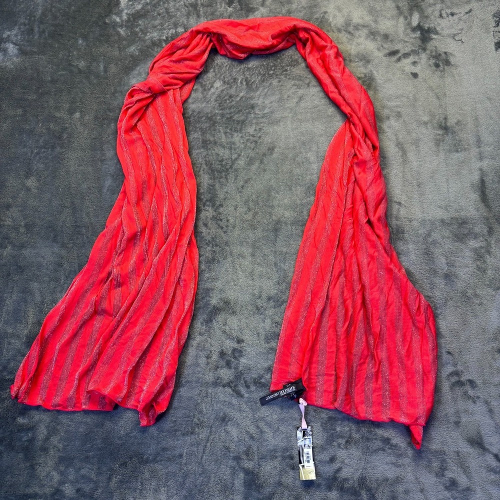 NWT Victoria's Secret Supermodel Essentials Scarf Red Metallic Stripe